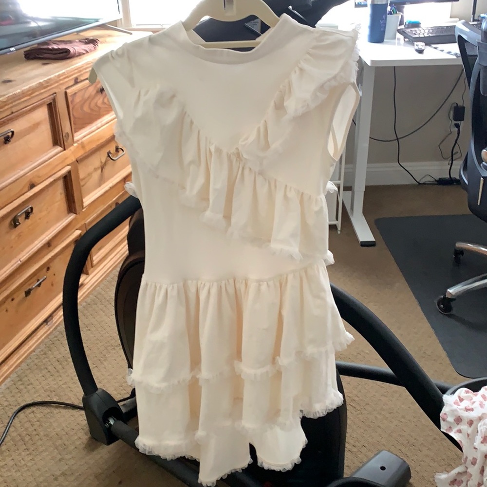 Cream ruffle dress